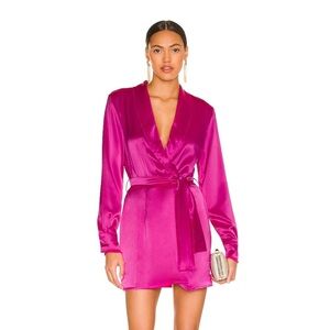 Delilah Wrap Dress in Magenta